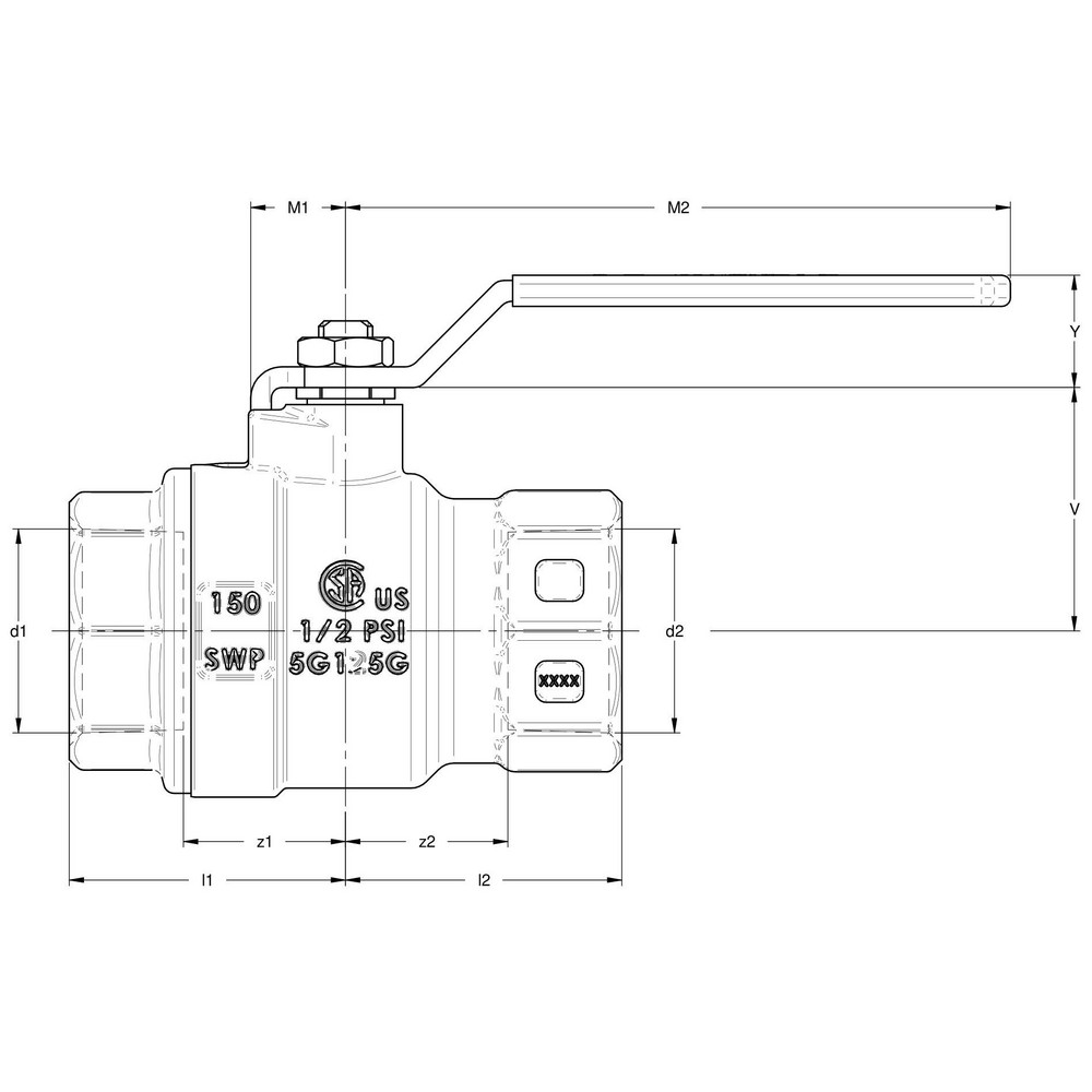 Apollo® Manual Ball Valve: 2" Pipe, Full Port, Forged Lead-Free Brass - 77FLF10801