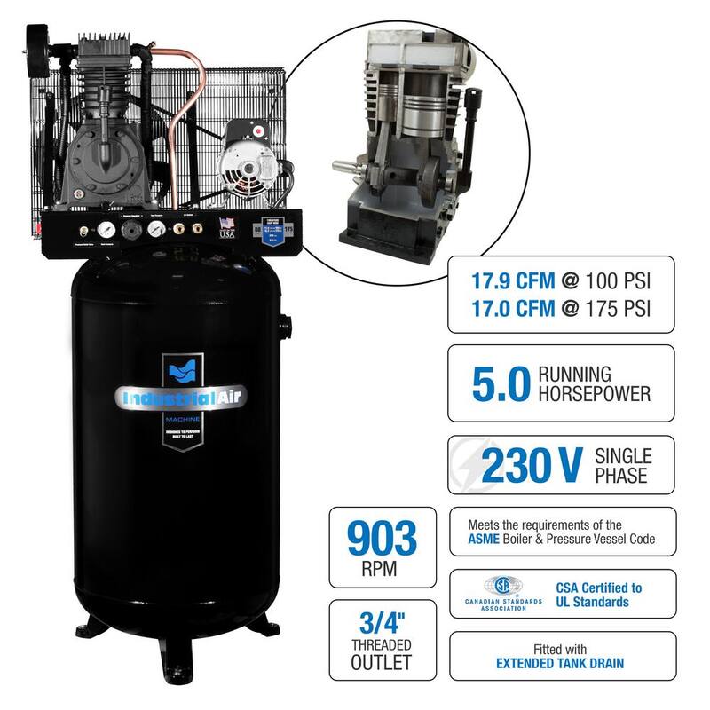 Industrial Air 80 Gal. Stationary Electric Air Compressor - IV5048055