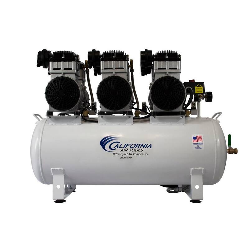 California Air Tools 20060CAD 20 Gal. 6.0 Hp 125 PSI Stationary Electric Ultra Quiet and Oil-Free Air Compressor ﻿ with Automatic Drain Valve - 20060CAD