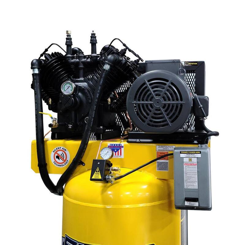 EMAX Silent Air Industrial E450 80 Gal. 175 psi Electric 10HP 38CFM 1-Ph 2-Stage Stationary Air Compressor,58CFM Dryer Bundle - HSP10V080V1PK