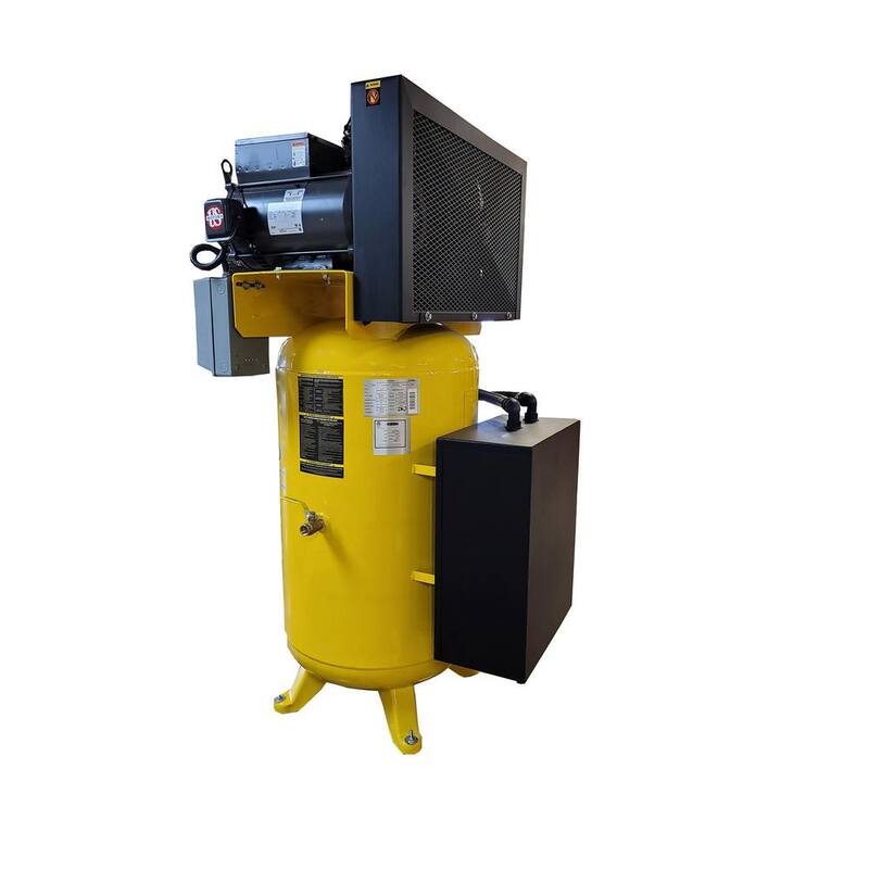 EMAX Silent Air Industrial E350 Series 80 Gal. 175 psi 10 HP 38 CFM 1-Phase 2-Stage Industrial Electric Air Compressor - HS10V080V1