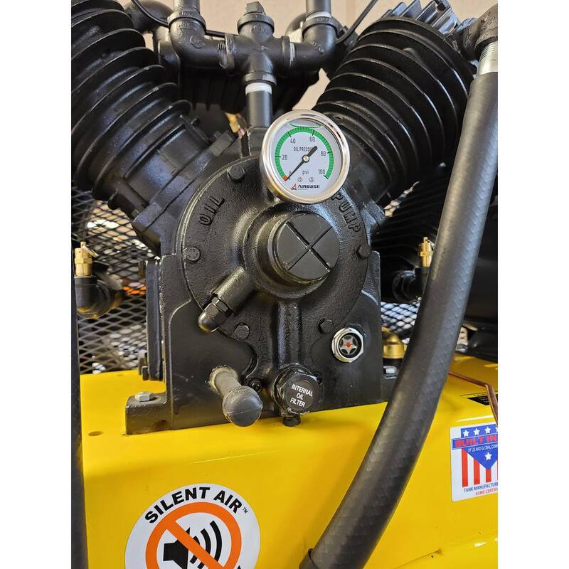 EMAX Silent Air Industrial E350 Series 80 Gal. 175 psi 10 HP 38 CFM 1-Phase 2-Stage Industrial Electric Air Compressor - HS10V080V1