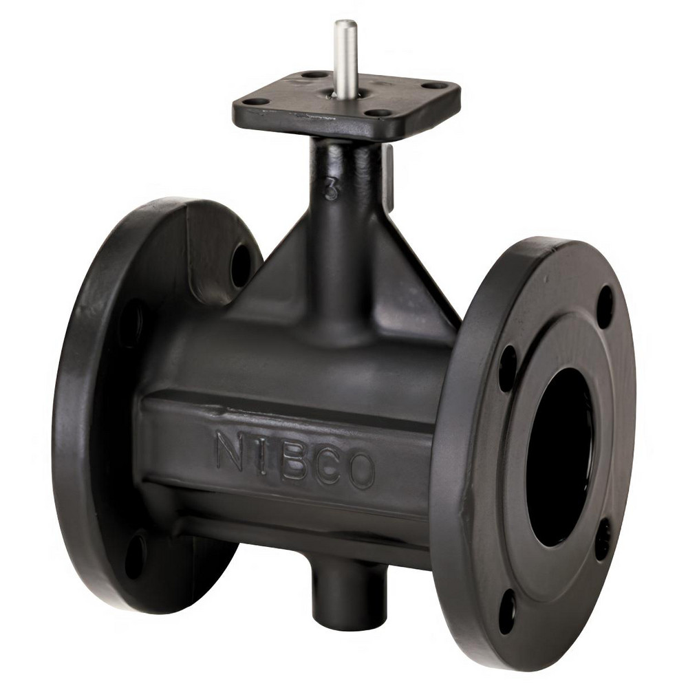 NIBCO Manual Flanged with Flared Ends (PN16) Butterfly Valve: 10" Pipe, Bare Stem Handle - NLFT01M