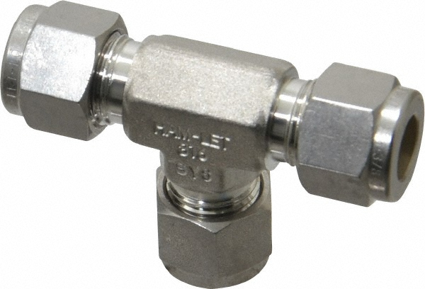 Ham-Let Needle Valve: Round Knob Handle, Straight, 3/8" Pipe, Compression x Compression End, Stainless Steel Body - 3204808