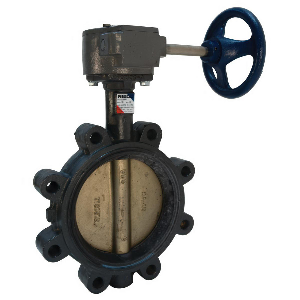 NIBCO Manual Lug Butterfly Valve: 10" Pipe, Bare Stem Handle - NLG090M