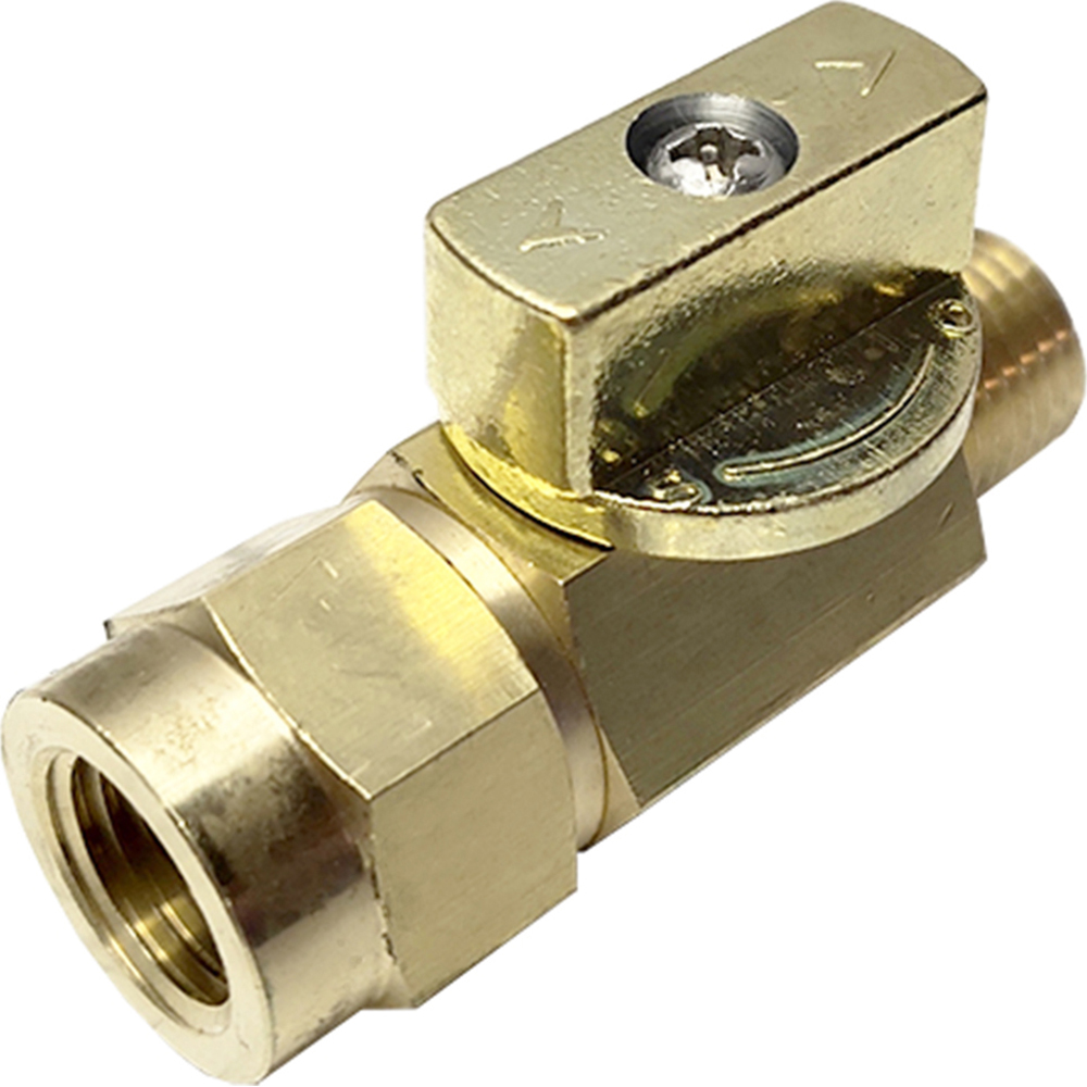 Midwest Control Miniature Manual Ball Valve: 1/4" Pipe, Full Port, Brass - BVRM-25MF