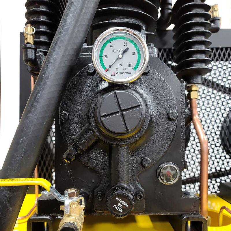 EMAX Silent Air Industrial E450 80 Gal. 175 psi Electric 5 HP 19 CFM 1-Ph 2-Stage Pressure Lube Air Compressor, 30 CFM Dryer - HSP05V080I1PK