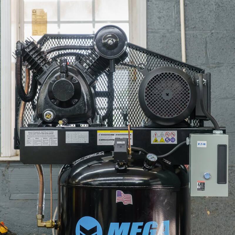 Mega Compressor 80 Gal. 7.5 HP 175 PSI Electric Upright Air Compressor with Mag Starter - MP-7580VM