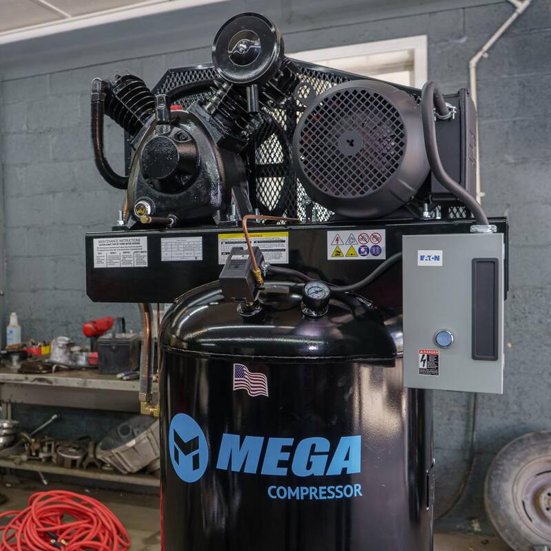 Mega Compressor 80 Gal. 7.5 HP 175 PSI Electric Upright Air Compressor with Mag Starter - MP-7580VM