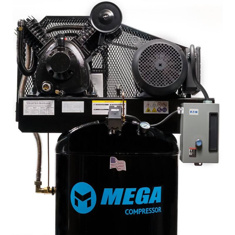 Mega Compressor 80 Gal. 7.5 HP 175 PSI Electric Upright Air Compressor with Mag Starter - MP-7580VM