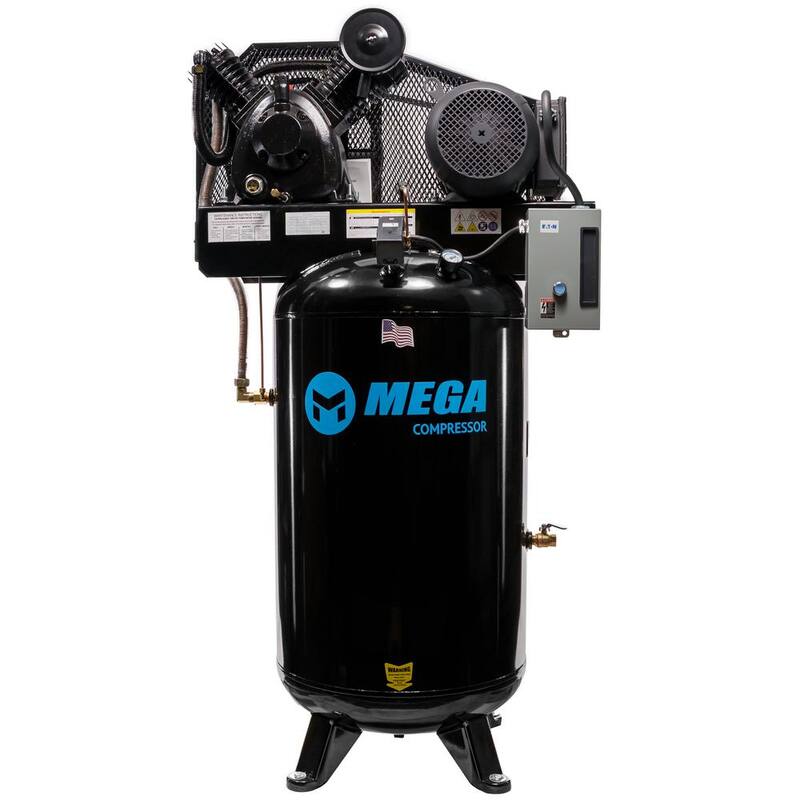 Mega Compressor 80 Gal. 7.5 HP 175 PSI Electric Upright Air Compressor with Mag Starter - MP-7580VM