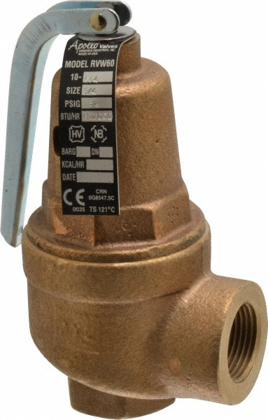 Control Devices ASME Safety Relief Valve: 1/8" Inlet, 74 CFM, 75 Max psi - ST2512-1A075