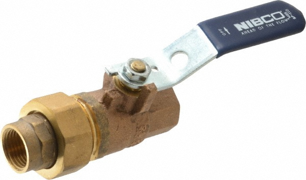 NIBCO Single Union Ends Manual Ball Valve: 1/2" Pipe, Full Port - NL95F06