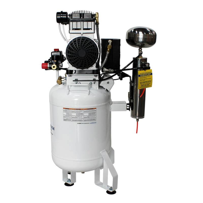 California Air Tools 10 Gal. 2 HP Ultra Quiet and Oil-Free Stationary Electric Air Compressor with Air Dryer and Auto Drain Valve - 10020DCAD