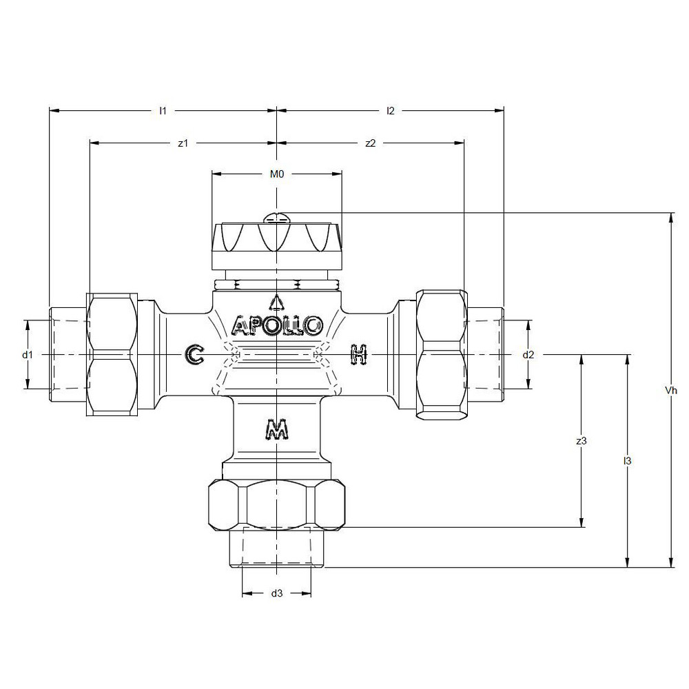 Apollo® 1" FNPT 34ALF SER MIXING VALVE - 34ALF215T