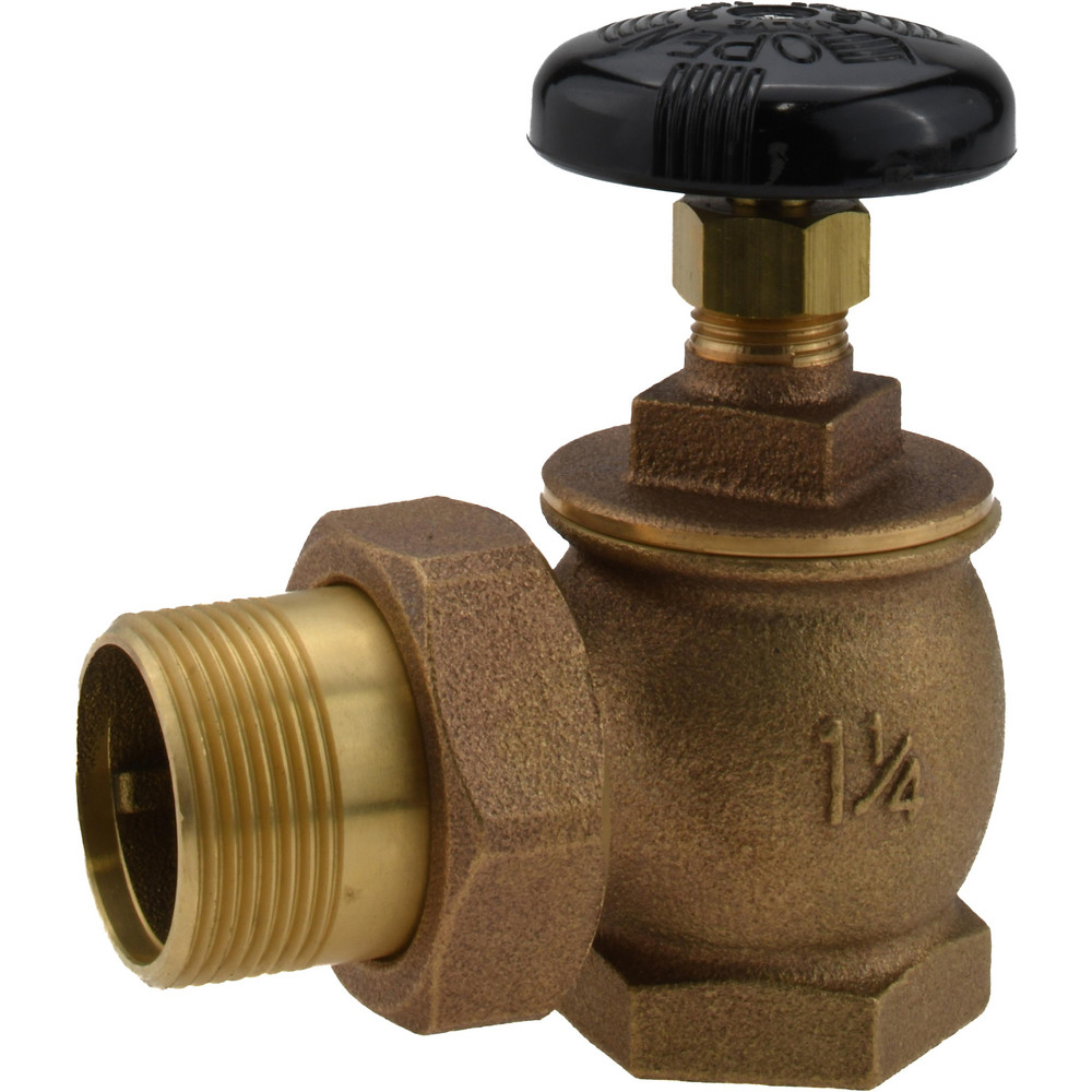 Legend Valve 1-1/4" Pipe, 200 psi WOG Rating, FNPT x Male Union End Connections, Handwheel Steam Gate Radiator Valve - 110-136