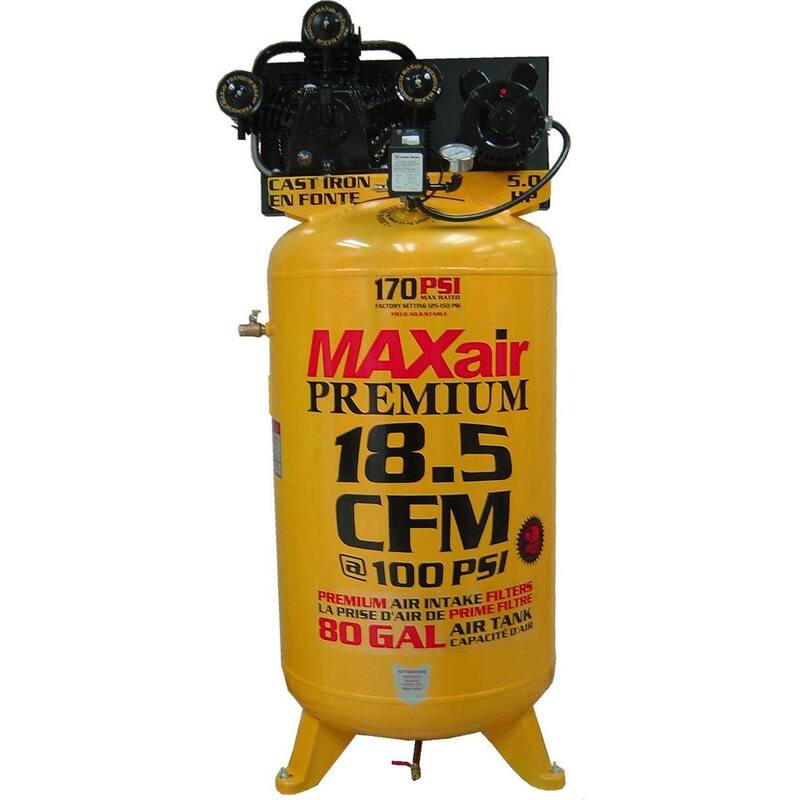 Maxair Premium Industrial 80-Gal. 5 HP Single Stage Vertical Air Compressor - C5180V1-MAP