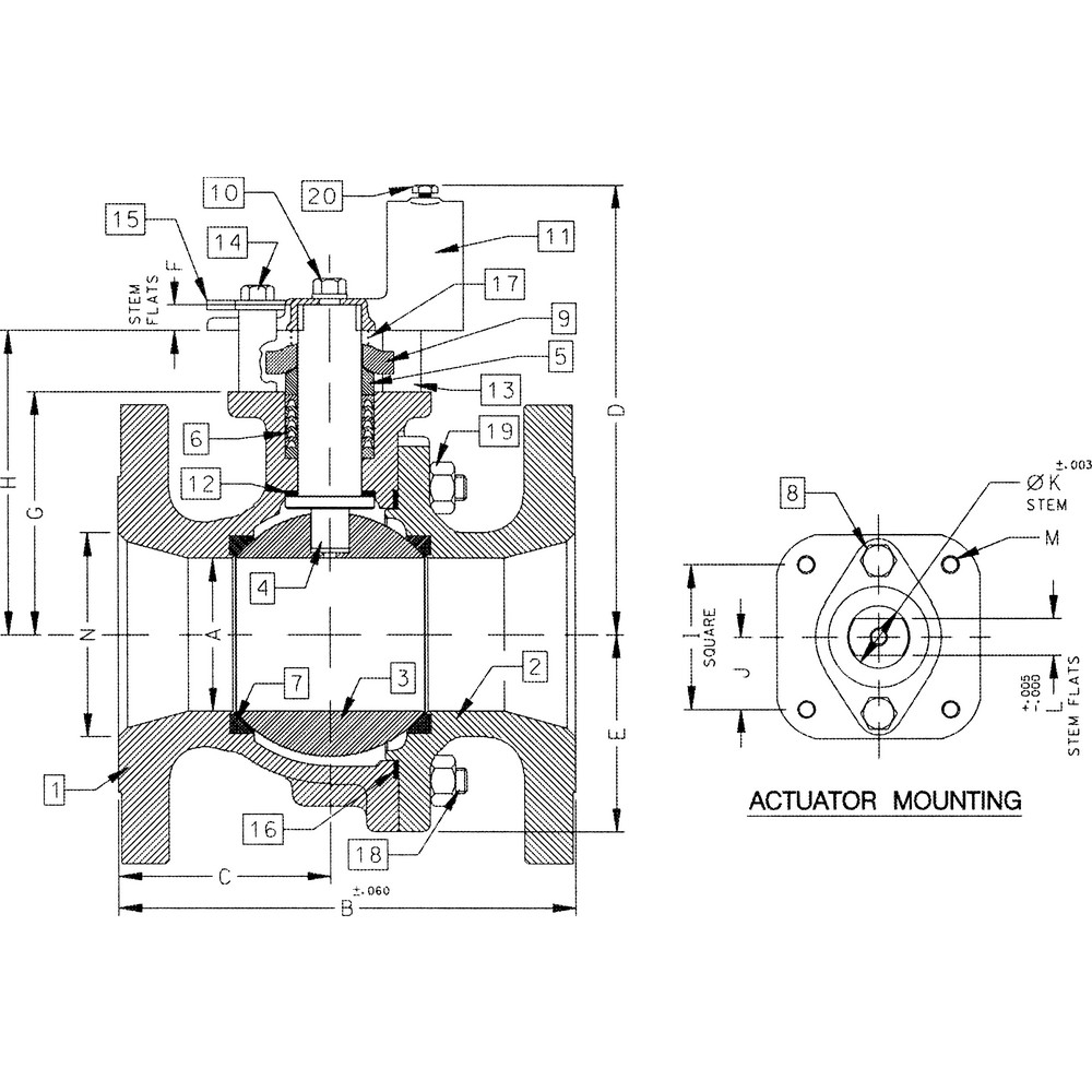 Apollo® Manual Ball Valve: 6" Pipe, Standard Port, Stainless Steel - 87A10C01