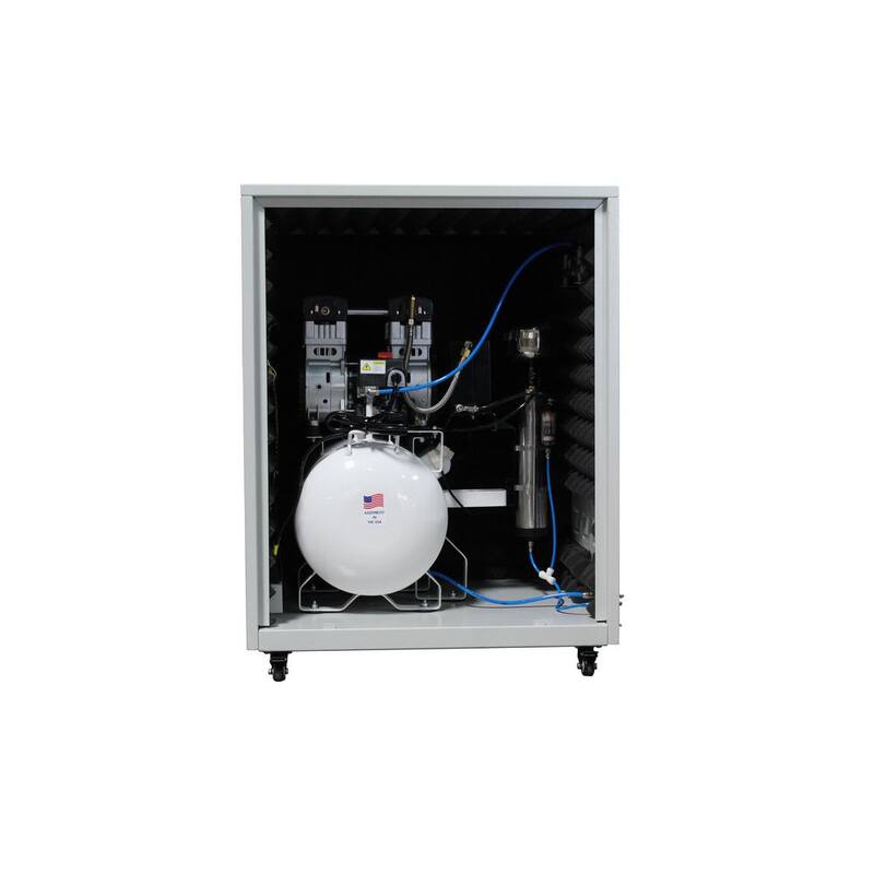 California Air Tools Ultra Quiet 10 Gal. 2 HP Electric Air Compressor with Air Dryer, Automatic Drain and Sound Proof Cabinet - CAT-10020DSPCAD