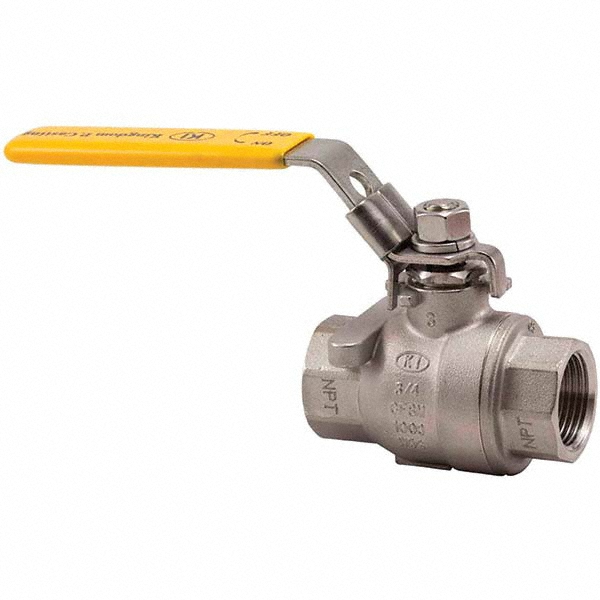 Merit Brass 2-Way Manual Ball Valve: 1/4" Pipe, Full Port - KV210FP-04