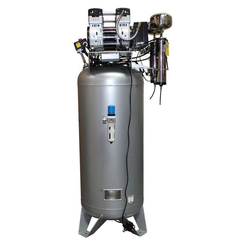 California Air Tools 60 Gal. Stationary Ultra Quiet, Oil-Free 4.0 HP Electric Air Compressor with Air Drying System and Automatic Drain Valve - 60040DCAD