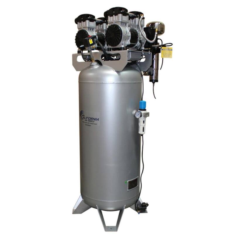 California Air Tools 60 Gal. Stationary Ultra Quiet, Oil-Free 4.0 HP Electric Air Compressor with Air Drying System and Automatic Drain Valve - 60040DCAD