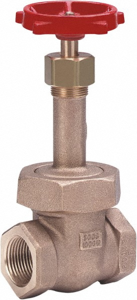 Milwaukee Valve Gate Valve: Gate, 1/4" Pipe, Threaded (NPT), Bronze - 1151-14
