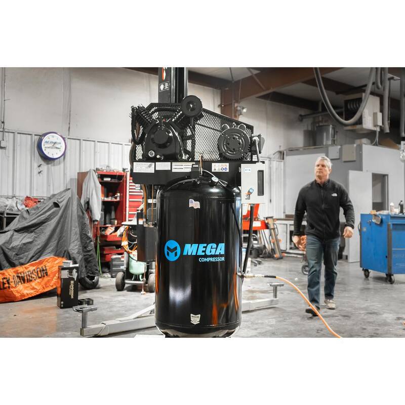 Mega Compressor 80 Gal. 5 HP 175 PSI Electric Upright Air Compressor with Mag Starter - MP-5080VM3
