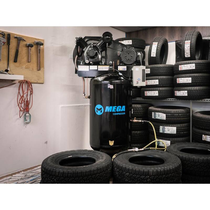 Mega Compressor 80 Gal. 5 HP 175 PSI Electric Upright Air Compressor with Mag Starter - MP-5080VM3