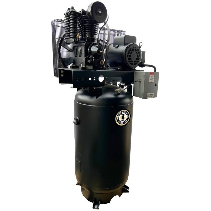 Unbranded Industrial Gold 80 Gal. 7.5 HP Vertical 1-Phase Low RPM 175 PSI Electric Air Compressor with Quiet Operation - CI7521E80V