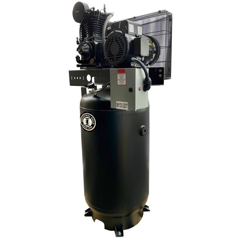 Unbranded Industrial Gold 80 Gal. 7.5 HP Vertical 1-Phase Low RPM 175 PSI Electric Air Compressor with Quiet Operation - CI7521E80V