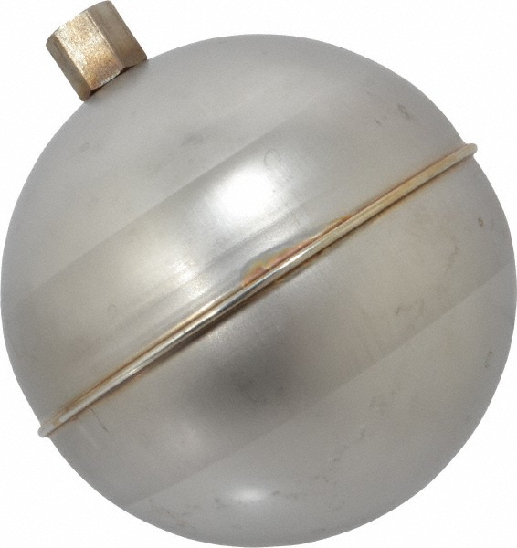 Made in USA 9" Diam, Spherical, Tubed Through Connection, Metal Float - RT90650