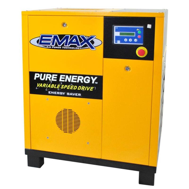 EMAX Premium Series 40 HP 3-Phase Variable Speed Rotary Screw Compressor - HRV0400003