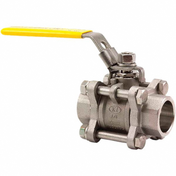 Merit Brass 3-Piece Manual Ball Valve: 3/4" Pipe, Full Port - KSWV310FP-12