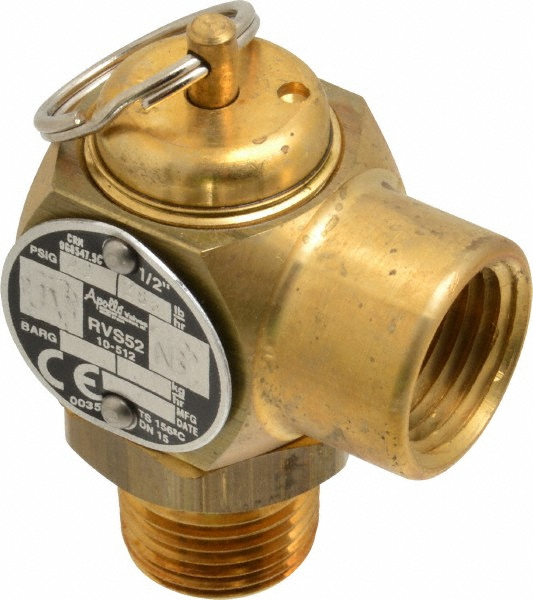 Conbraco ASME Safety Relief Valve: 1/2" Inlet, 40 Max psi - 10-512-B40