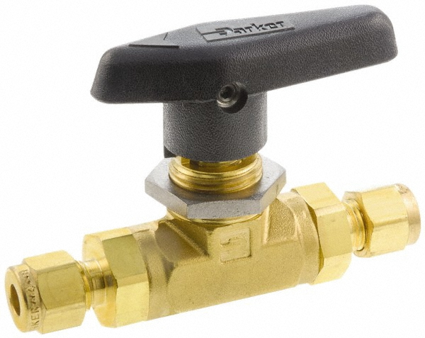 Parker 3-Way Manual Ball Valve: 1/8" Pipe - 2Z-MB2XPFA-BP