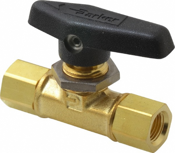 Parker 3-Way Manual Ball Valve: 1/8" Pipe - 2Z-MB2XPFA-BP