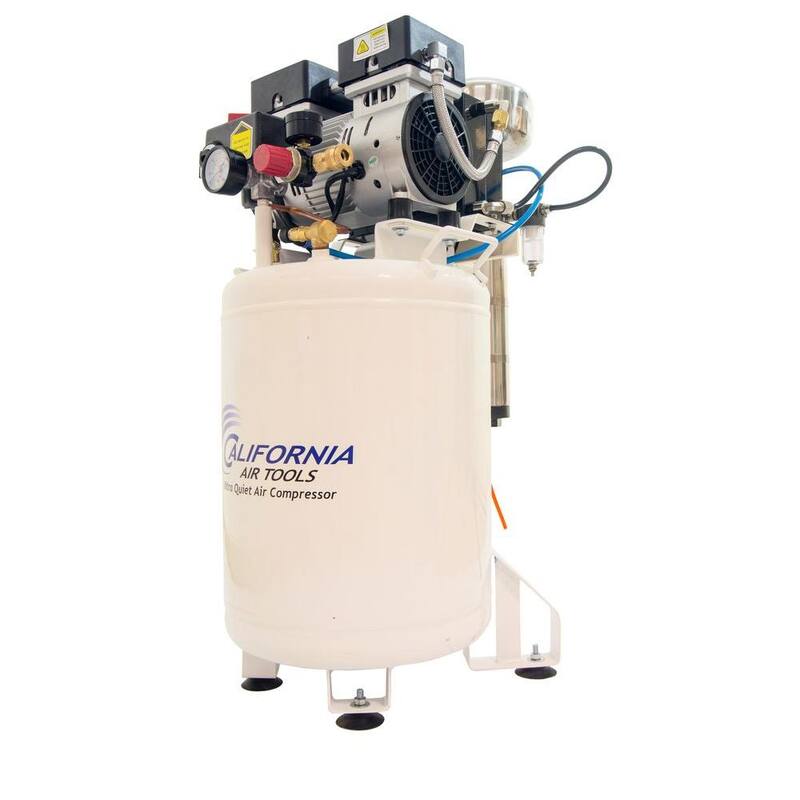 California Air Tools 10 Gal. 1 HP Stationary Ultra Quiet and Oil-Free Industrial Electric Air Compressor with Air Dryer and Auto Drain Valve - 10010LFDCAD