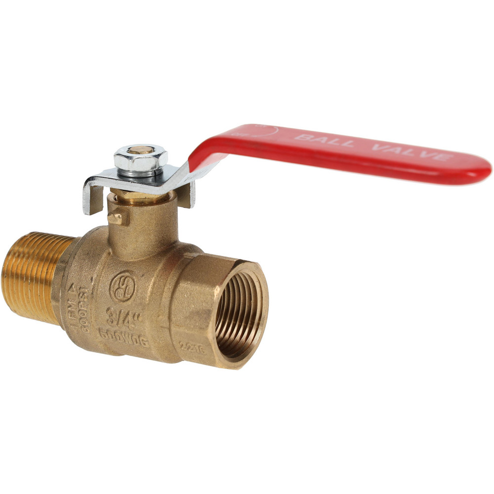 Midwest Control Standard Manual Ball Valve: 3/4" Pipe, Full Port, Brass - M-MBB-75