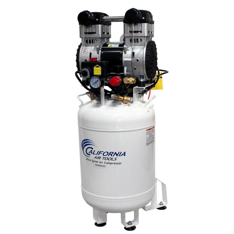 California Air Tools 10 Gal. 2 HP Ultra Quiet and Oil-Free Stationary Electric Air Compressor with Air Dryer and Auto Drain Valve - 10020DCAD-22060