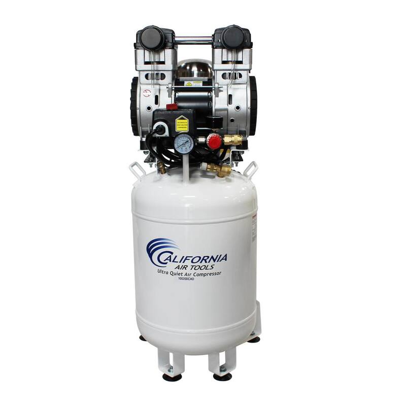 California Air Tools 10 Gal. 2 HP Ultra Quiet and Oil-Free Stationary Electric Air Compressor with Air Dryer and Auto Drain Valve - 10020DCAD-22060