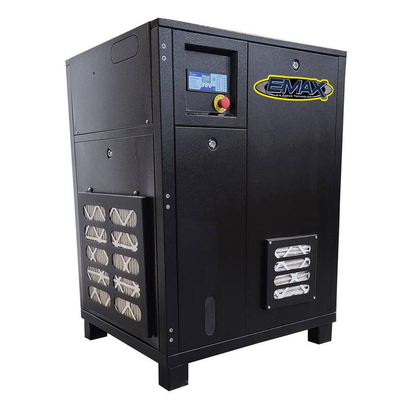 EMAX 20 HP 208-Volt 3-Phase Stationary Electric Industrial Rotary Screw Air Compressor - Cabinet Only - ERI0200003-208