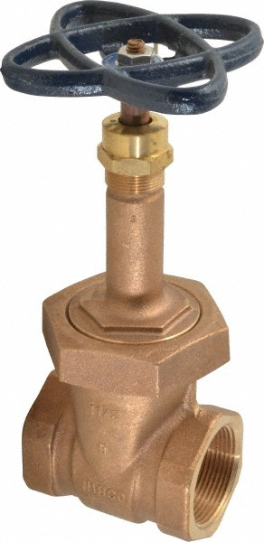 NIBCO Gate Valve: Rising Stem, 2" Pipe, Threaded, Bronze - NL1M00D