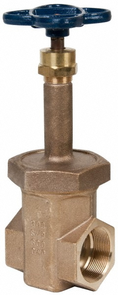 NIBCO Gate Valve: Rising Stem, 2" Pipe, Threaded, Bronze - NL1M00D