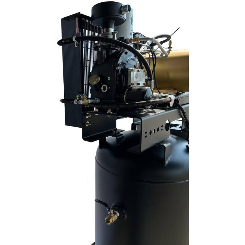 Unbranded Industrial Gold 80 Gal 7.5 HP Rotary Screw 1-Phase Low RPM 150 PSI Electric Air Compressor with Quiet Operation - R71V83