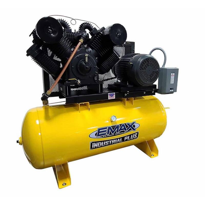 EMAX Industrial E450 Series 120 Gal. 175 psi 25 HP 96 CFM 3-Phase 460V 2-Stage Stationary Electric Air Compressor - HP25H120V3-460