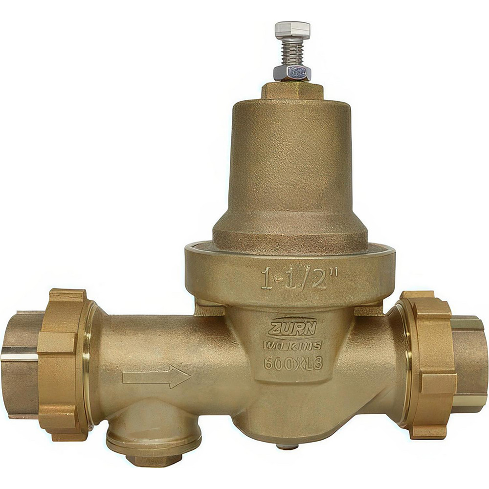Zurn Pressure Reducing Valves: Pipe Size: 1.5; End Connection: Solder x Solder; Body Material: Bronze - 112-600XL3DUC
