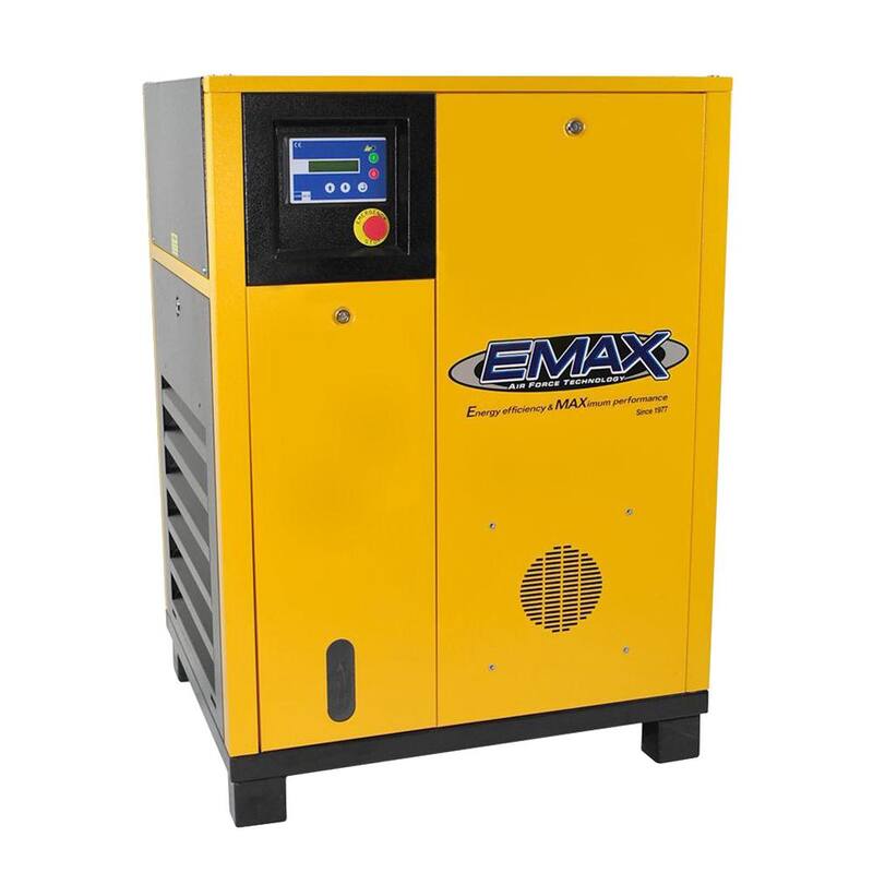EMAX Premium Series 10 HP 208-Volt 3-Phase Dual Stage Electric Rotary Screw Air Compressor - HRSK100003