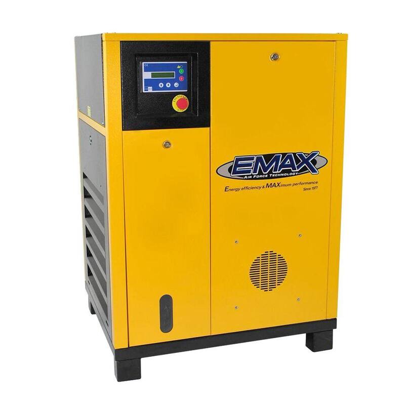 EMAX Premium Series 10 HP 208-Volt 3-Phase Stationary Electric Variable Speed Rotary Screw Air Compressor - HRV0100003
