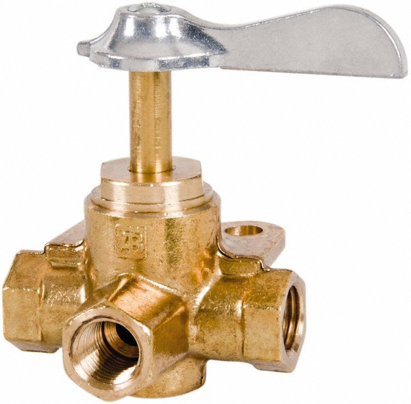 Parker 1/4" Pipe, 1/4" Tube, Compression Pipe to Male Pipe Drain Cock & Shutoff Valve - V304C-4-4